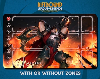 Darius Playmat Stitched Edges - Riftbound Trading Card Game - 24" x 14" inches (600 x 350 mm) -