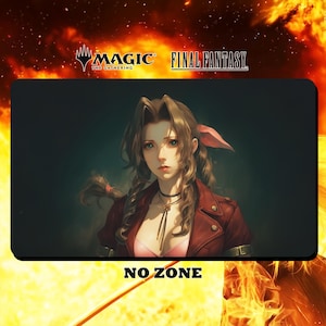 Aerith portrait Playmat/ Deskmat - MTG Final Fantasy - 24" x 14" inches (600 x 350 mm) - Trading Card Game
