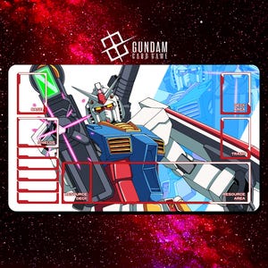 Gundam RX-72-2 Playmat - Gundam Card Game - 24&quot; x 14&quot; inches (600 x 350 mm) - Trading Card Game