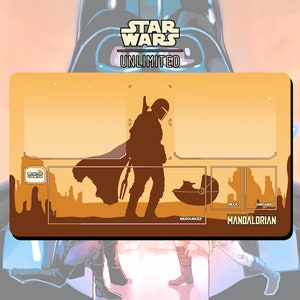 Playmat TCG Star Wars: Unlimited Shadow of Mandalorian - 24&quot; x 14&quot; inches (600 x 350 mm) - Trading Card Game