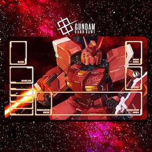 PF-78-3 Perfect Gundam III Red Warrior Playmat - Gundam Card Game - 24&quot; x 14&quot; inches (600 x 350 mm) - Trading Card Game