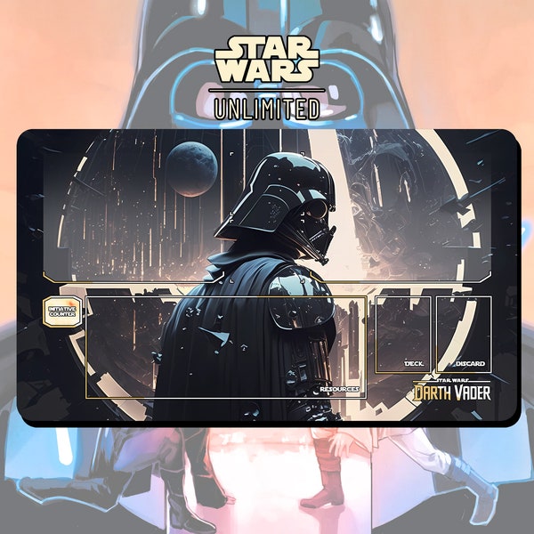 Tapis de jeu JCC Star Wars : Unlimited Dark Vador Conquest - 24 x 14 po. (600 x 350 mm) - Jeu de cartes à collectionner