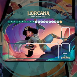 Tapete de jogo Lorcana TCG - Jasmine Desert Warrior - 24" x 14" polegadas (600 x 350 mm) - Jogo de cartas colecionáveis