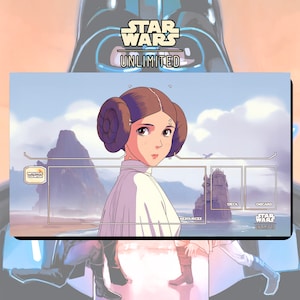 Tapis de jeu TCG Star Wars : Unlimited Princess Leia Comics Edition - 24 x 14 po. (600 x 350 mm) - Jeu de cartes à collectionner