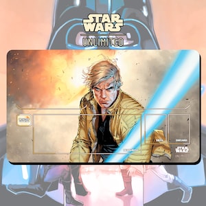Tappetino da gioco TCG Star Wars: Unlimited Luke Skywalker Battlefield - 600 x 350 mm (24" x 14") - Gioco di carte collezionabili