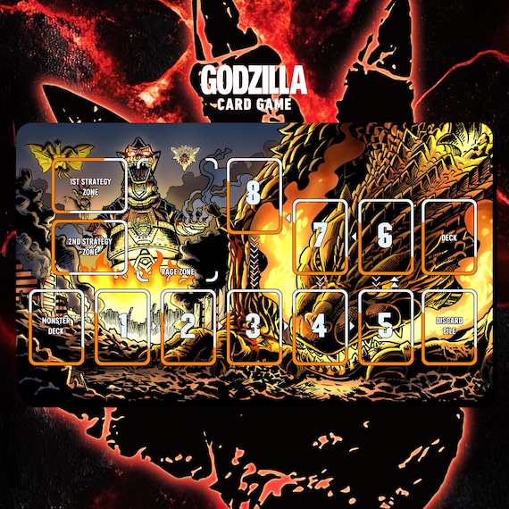 ゴジラ対宇宙怪獣プレイマット - ゴジラカードゲーム - 24インチ x 14
