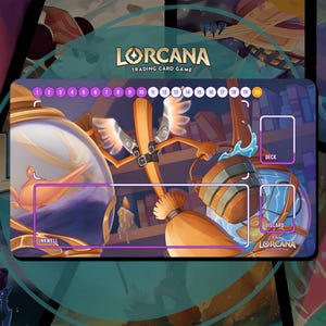 Tapete de juego Lorcana TCG - Escoba mágica - 24" x 14" pulgadas (600 x 350 mm) - Juego de cartas coleccionables