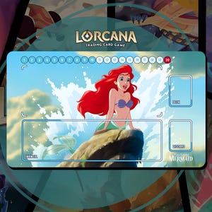 Spielmatte Lorcana TKG - Ariel Die kleine Meerjungfrau - Prinzessin des Meeres - 600 x 350 mm - Trading Card Game