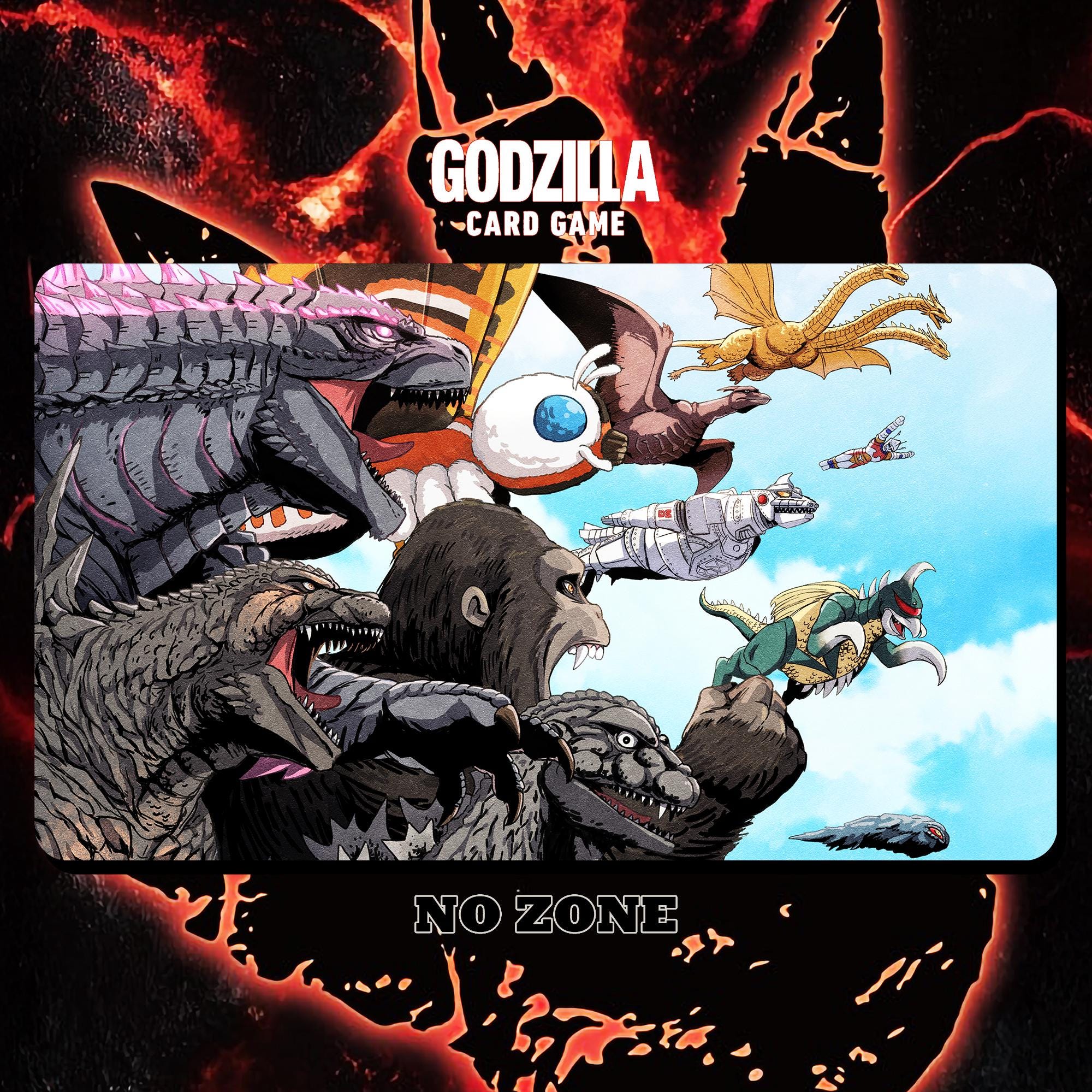 怪獣プレイマット - ゴジラ カードゲーム - 24インチ x 14インチ