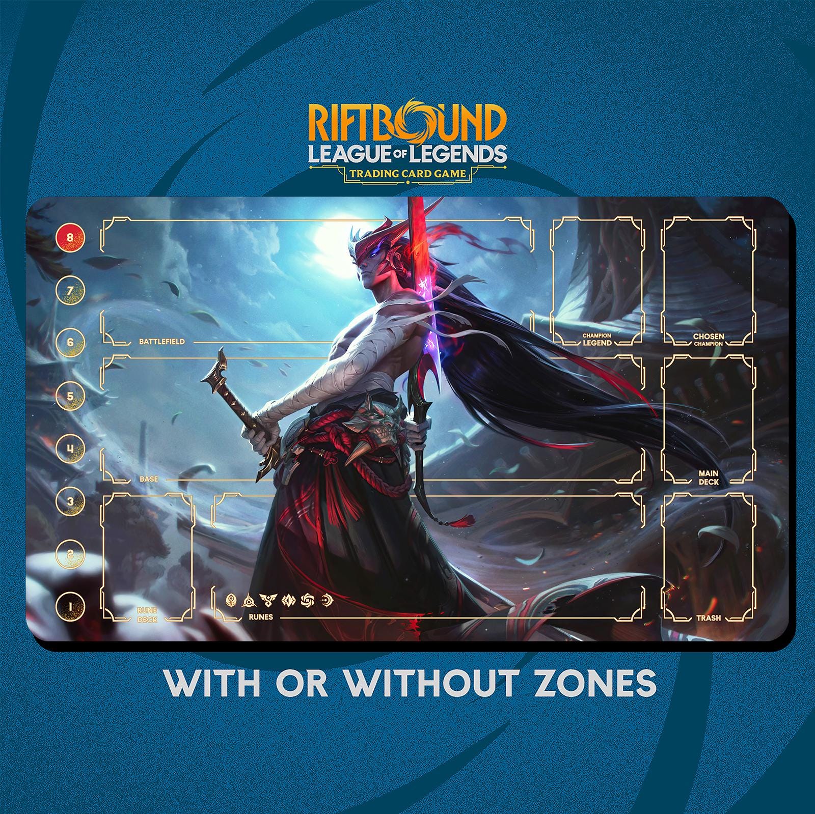 Yone Playmat Stitched Edges - Riftbound Trading Card Game - Etsy