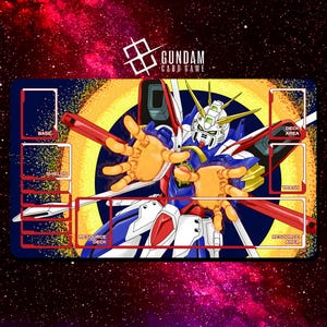 Burning Gundam Playmat - Gundam Card Game - 24&quot; x 14&quot; inches (600 x 350 mm) - Trading Card Game