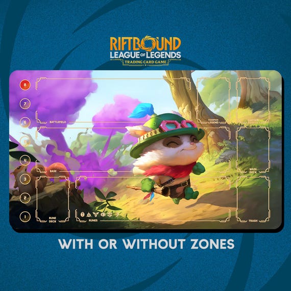Teemo Playmat Stitched Edges - Riftbound Trading Card Game - 24" X 14"  Inches (600 X 350 Mm) - - Etsy