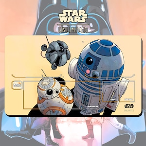 Tapis de jeu JCC Star Wars : Unlimited Droids (R2-D2, BB-8) - 24 x 14 po. (600 x 350 mm) - Jeu de cartes à collectionner