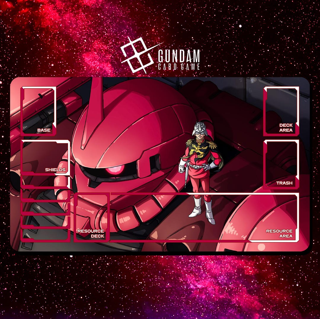 Char Aznable and Gundam Zaku Red Comet Playmat - Gundam Card Game