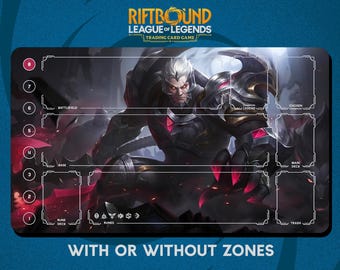 God King Darius Playmat Stitched Edges - Riftbound Trading Card Game - 24" x 14" inches (600 x 350 mm) -