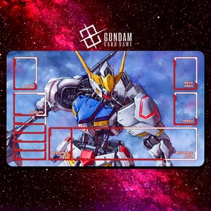 Gundam Barbatos Battle Stance Playmat - Gundam Card Game - 24&quot; x 14&quot; inches (600 x 350 mm) - Trading Card Game