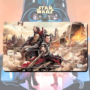 プレイマット TCG スターウォーズ: アンリミテッド チアルート・イムウェとベイズ・マルバス - 24" x 14" インチ (600 x 350 mm) - トレーディングカードゲーム