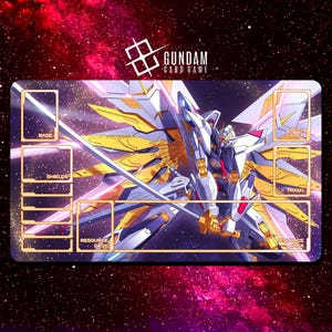 Gundam Mighty Strike Freedom Playmat - Gundam Card Game - 24&quot; x 14&quot; inches (600 x 350 mm) - Trading Card Game