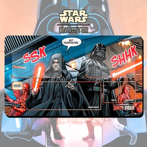 プレイマット TCG スターウォーズ: アンリミテッド ダースベイダーとパルパティーン - 24" x 14" インチ (600 x 350 mm) - トレーディングカードゲーム