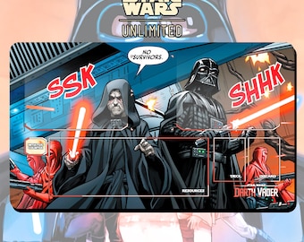 Playmat TCG Star Wars: Unlimited Darth Vader and Palpatine - 24" x 14" inches (600 x 350 mm) - Trading Card Game