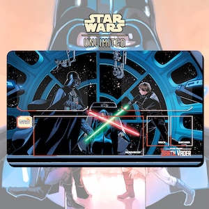 Tapete de juego TCG Star Wars: Unlimited Darth Vader vs Luke Skywalker - 600 x 350 mm - Juego de cartas coleccionables