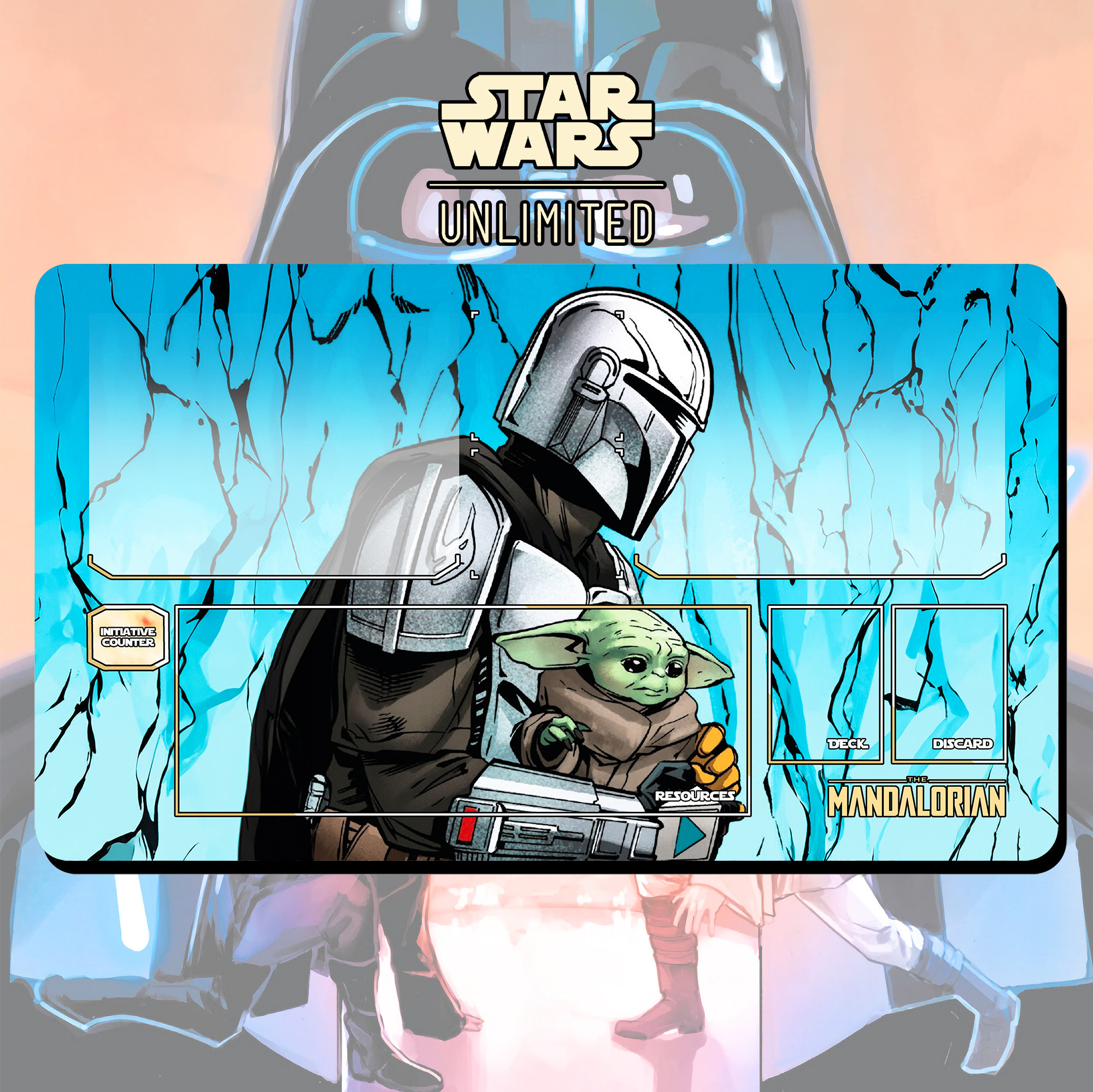 Playmat TCG Star Wars: Unlimited the Mandalorian and Baby Yoda