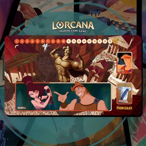 Tapete de jogo Lorcana TCG - The Amazing Hercules - 24" x 14" polegadas (600 x 350 mm) - Jogo de cartas colecionáveis
