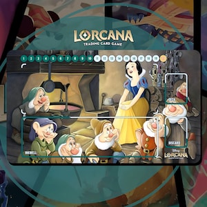 Schneewittchen und die sieben Zwerge Lorcana Kartenspielmatte (600 x 350 mm) - Spielmatte Lorcana