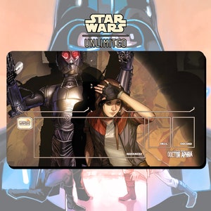 プレイマット TCG スターウォーズ: アンリミテッド ドクター・アフラと0-0-0 - 24インチ x 14インチ (600 x 350 mm) - トレーディングカードゲーム