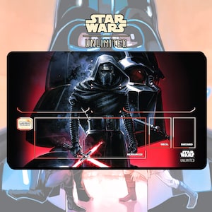 Tapis de jeu JCC Star Wars : Unlimited Kylo Ren, Dark Vador's Legacy - 24 x 14 po. (600 x 350 mm) - Jeu de cartes à collectionner