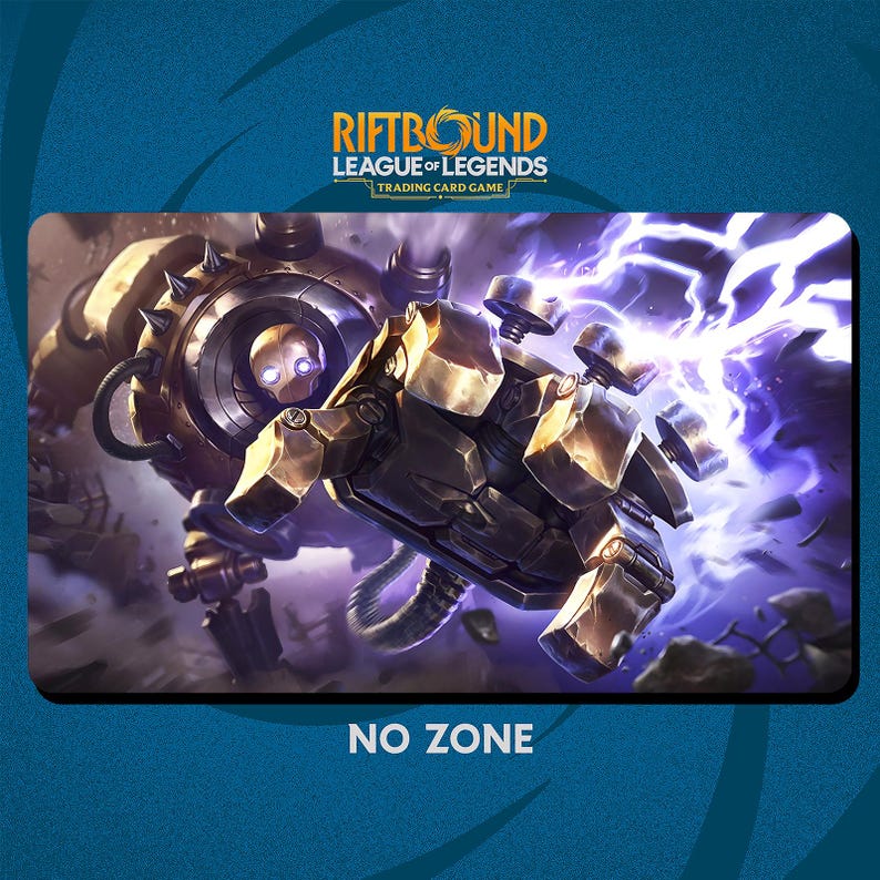 Blitzcrank Playmat Stitched Edges - Riftbound Trading Card Game - 24