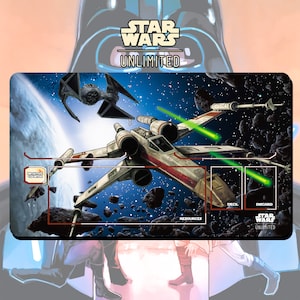 Tapis de jeu JCC Star Wars : Unlimited X Wing Starfighter - 24 x 14 po. (600 x 350 mm) - Jeu de cartes à collectionner