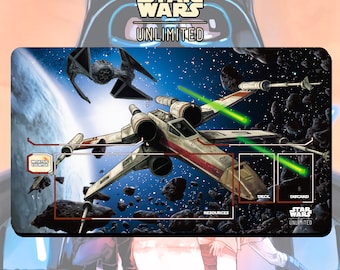 Tapis de jeu JCC Star Wars : Unlimited X Wing Starfighter - 24 x 14 po. (600 x 350 mm) - Jeu de cartes à collectionner