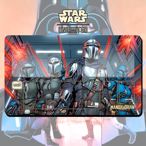 Playmat TCG Star Wars: Unlimited The Mandalorians Team - 24" x 14" inches (600 x 350 mm) - Trading Card Game