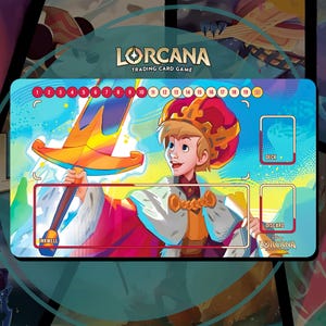 Tapis de jeu Lorcana JCC - Arthur King Victorious - 24 x 14 po. (600 x 350 mm) - Jeu de cartes à collectionner