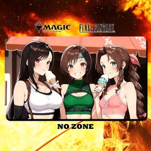 Tappetino da gioco/tappetino da scrivania Tifa Yuffie e Aerith Ice Cream Afternoon - MTG Final Fantasy - 600 x 350 mm (24" x 14") - Gioco di carte collezionabili