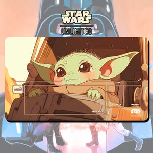 Playmat TCG Star Wars: Unlimited Grogu The Child - Baby Yoda - 24" x 14" polegadas (600 x 350 mm) - Jogo de cartas colecionáveis