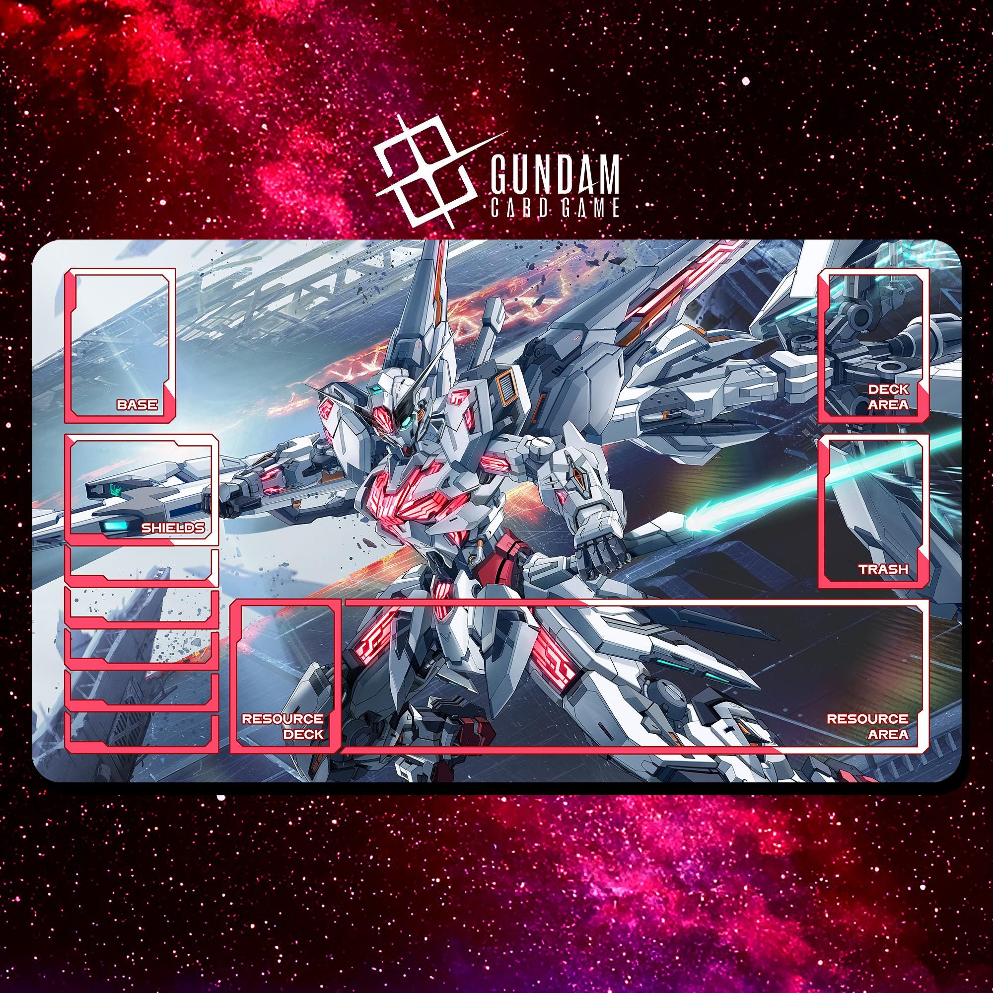 GUNDAM CARD GAME プレイマット ガンダム カリバーン ウィッチ・オブ・マーキュリー プレイ