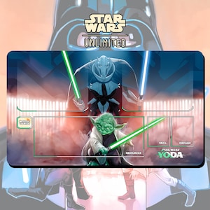 Tapis de jeu JCC Star Wars : Unlimited Yoda - 24 x 14 po. (600 x 350 mm) - Jeu de cartes à collectionner