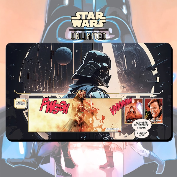 Playmat TCG Star Wars: Unlimited Darth Vader Conquest Comics Edition - 24" x 14" inches (600 x 350 mm) - Trading Card Game