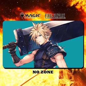 Cloud Ex-Soldier Playmat/ Deskmat - MTG Final Fantasy - 24" x 14" inches (600 x 350 mm) - Trading Card Game