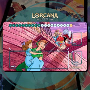 Tapis de jeu Lorcana TCG - Peter Pan et Captain Hook - 24 x 14 po. (600 x 350 mm) - Jeu de cartes à collectionner