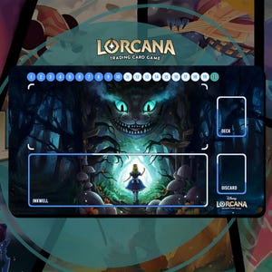 Tapis de jeu Lorcana TCG - Alice au pays des merveilles - 24 x 14 po. (600 x 350 mm) - Jeu de cartes à collectionner