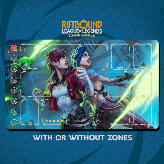 Vi and Jinx Arcane Playmat Stitched Edges - Riftbound Trading Card