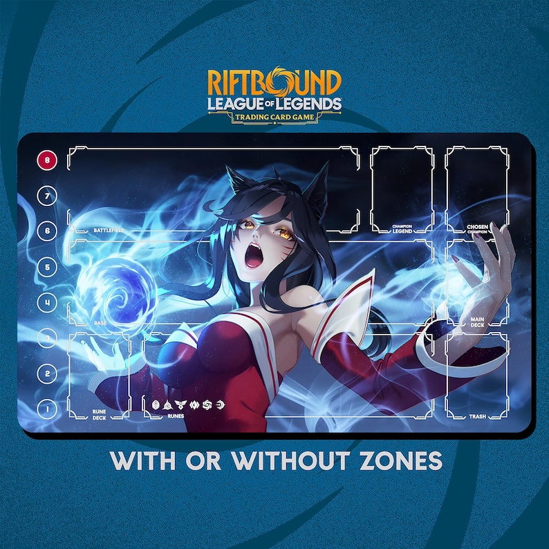 Ahri Playmat Stitched Edges - Riftbound Trading Card Game - 24