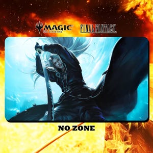 セフィロス バトルスタンス プレイマット/デスクマット - MTG ファイナルファンタジー - 24インチ x 14インチ (600 x 350 mm) - トレーディングカードゲーム