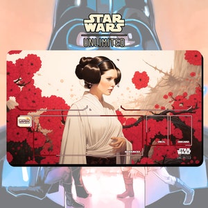 Tapis de jeu JCC Star Wars : Unlimited Princess Leia - 24 x 14 po. (600 x 350 mm) - Jeu de cartes à collectionner