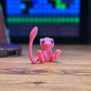 Multicolor 3D Printed Mew Mini Figure - 5cm Poke Inspired Collectible, Gift for Poke fans