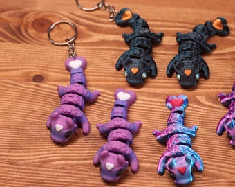 Cute Baby Love Dragon, Articulated/Flexible Toy or Keychain, Gift for Couples, Birthdays, Friends