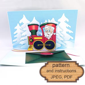 Carte pop-up - Joyeux Noël - - Téléchargement instantané - Fichier numérique - PDF - JPEG - Patron et Instructions